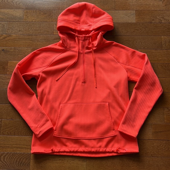 🧡ATHLETA ATMOSPHERE ANORAK HOODIE/JACKET-BRIGHT NEON ORANGE-M🧡 - Picture 3 of 12